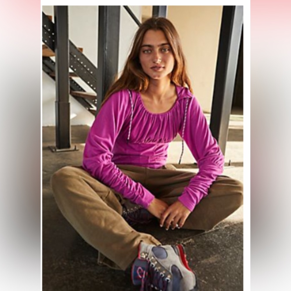 NWOT FP Movement by Free People Pink Long Sleeve Top, Size M